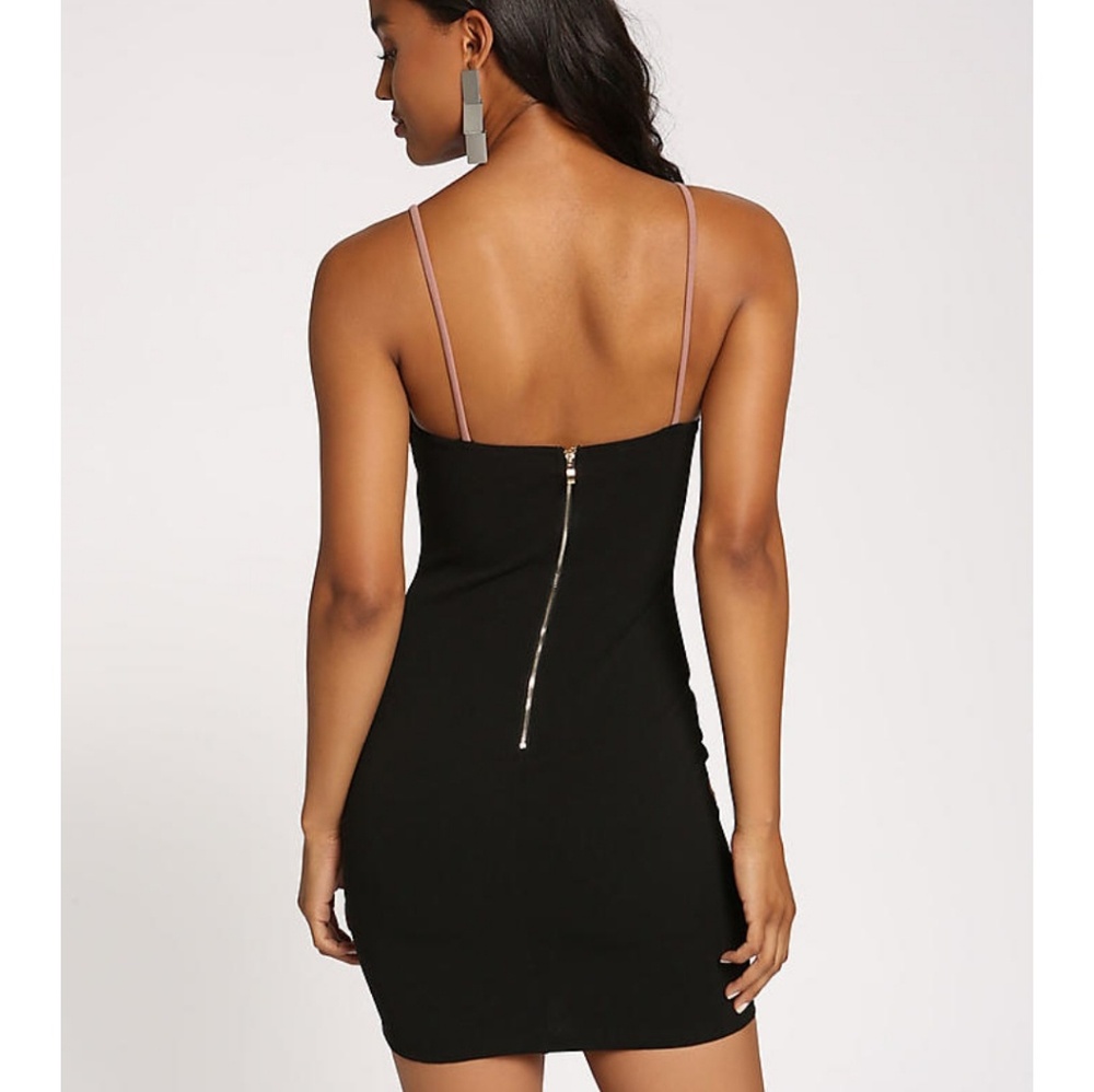 BLACK BUSTIER CAGED BODYCON DRESS - Picture 3 of 5